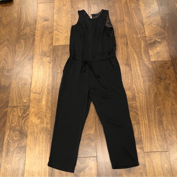 BCBG Maxazria black sleeveless with lace back jumpsuit. Size XXS. - Picture 1 of 12